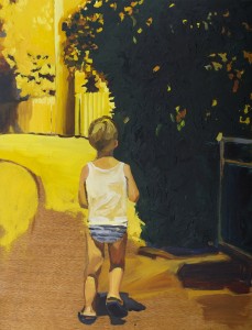 טיול לילה 6, שמן על דיקט